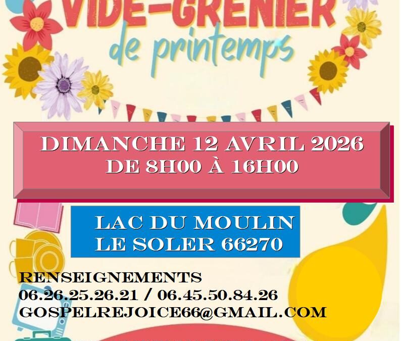 Permanence inscription vide-grenier Gospel Rejoyce